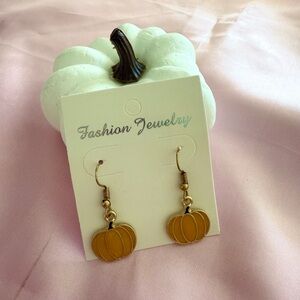 Orange Pumpkin Dangle Fall Earrings